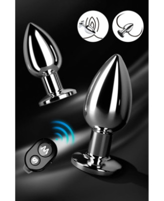 Plug vibrant acier inoxydable anal taille S avec télécommande, USB BOOTY
